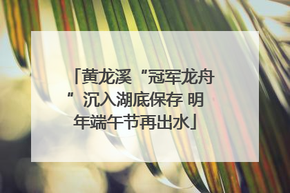 黄龙溪“冠军龙舟”沉入湖底保存 明年端午节再出水