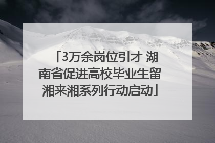3万余岗位引才 湖南省促进高校毕业生留湘来湘系列行动启动