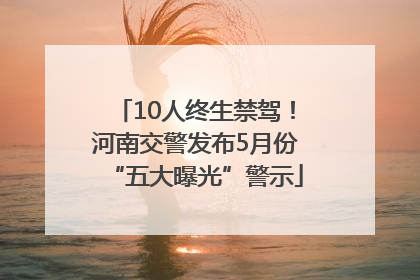 10人终生禁驾！河南交警发布5月份“五大曝光”警示