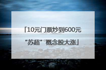 10元门票炒到600元 “苏超”概念股大涨