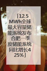 12.5MWh全球最大容量储能系统发布 合肥一季度储能系统同比增长425%