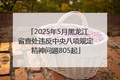 2025年5月黑龙江省查处违反中央八项规定精神问题805起