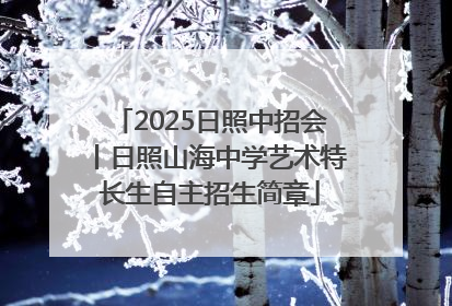 2025日照中招会丨日照山海中学艺术特长生自主招生简章