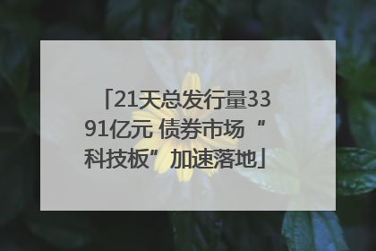 21天总发行量3391亿元 债券市场“科技板”加速落地