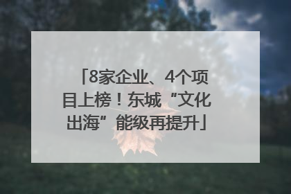 8家企业、4个项目上榜！东城“文化出海”能级再提升