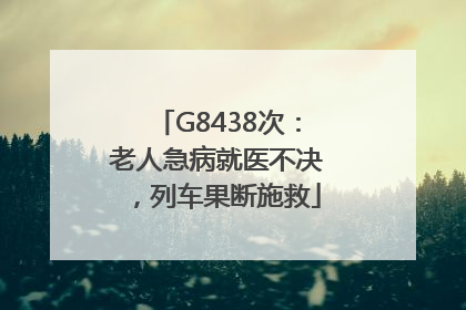 G8438次：老人急病就医不决，列车果断施救